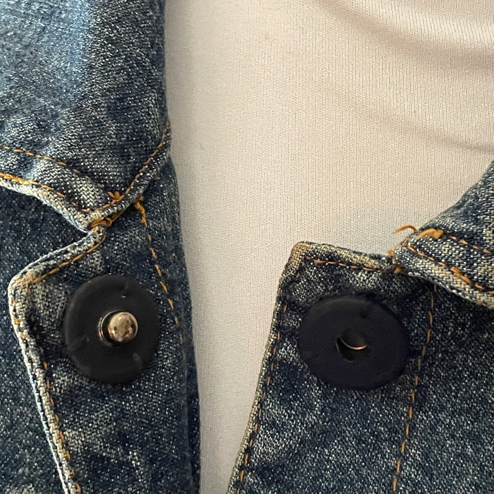 Ladies denim jacket with cheetah print - jewels - size 1x - Picture 3 of 7